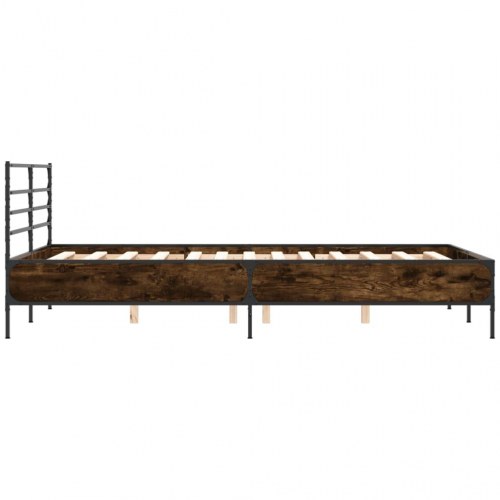 Sengestel med hovedgærde 140 x 190 cm - brun egetræsfarve