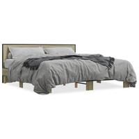 Sengestel 180x200 cm konstrueret træ og metal sonoma-eg