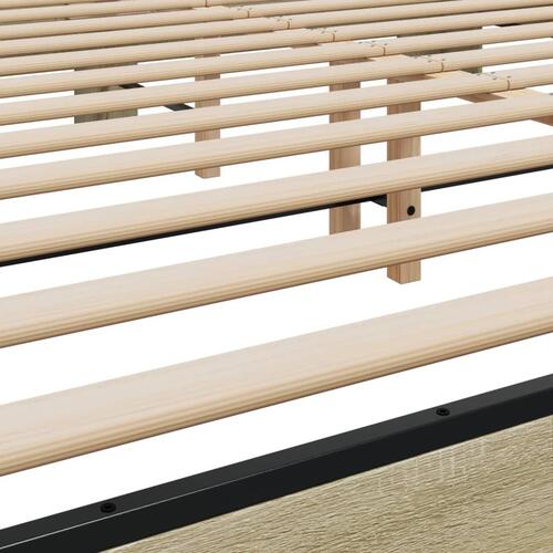 Sengestel 180x200 cm konstrueret træ og metal sonoma-eg