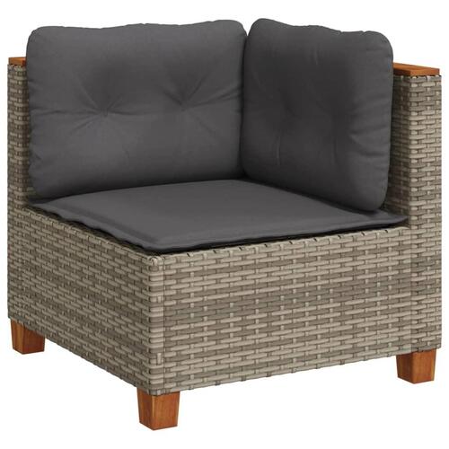 Sofasæt til haven 6 dele med hynder polyrattan grå