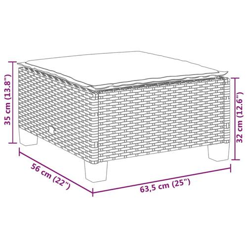 Sofasæt 5 dele med hynder polyrattan grå