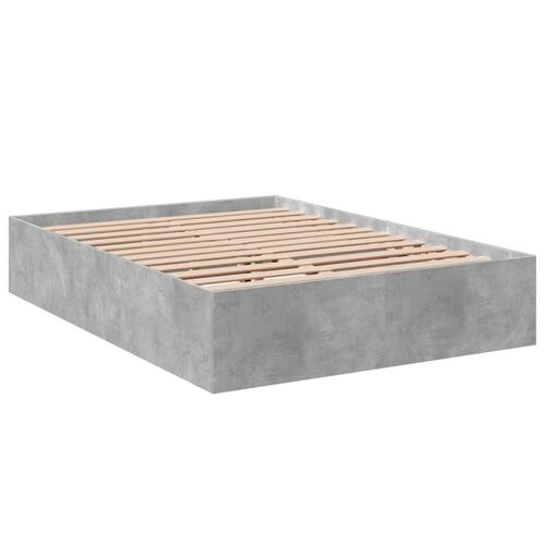 Sengestel 135x190 cm konstrueret træ betongrå