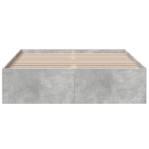 Sengestel 135x190 cm konstrueret træ betongrå
