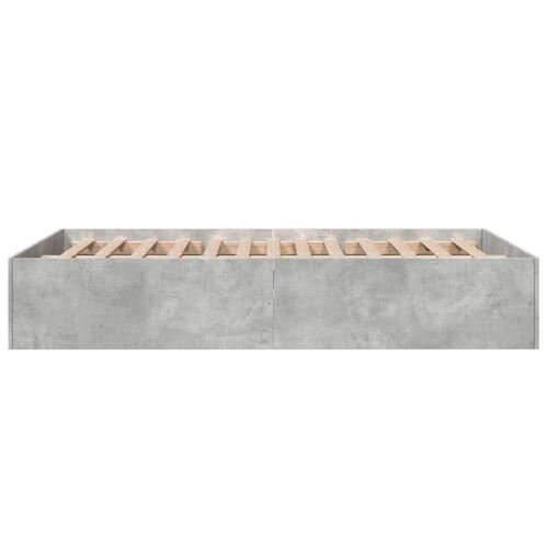 Sengestel 135x190 cm konstrueret træ betongrå