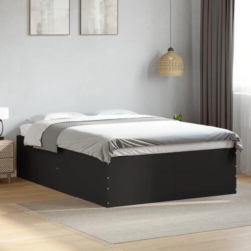 Sengestel 140x200 cm massivt træ sort
