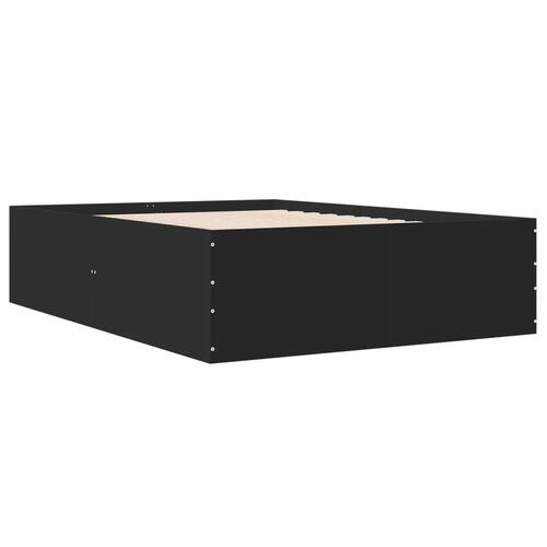 Sengestel 140x200 cm massivt træ sort