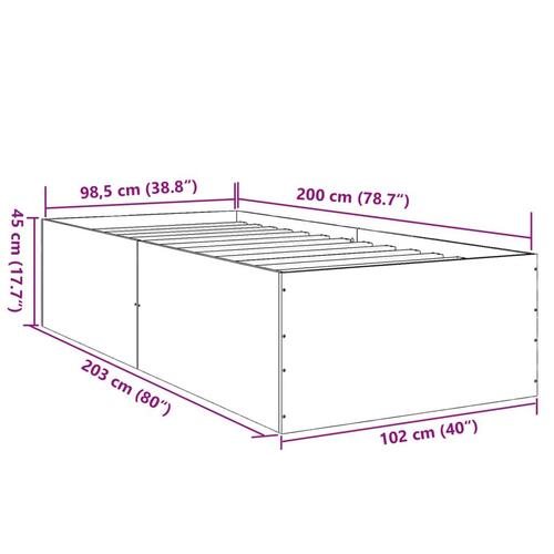 Sengeramme 100x200 cm konstrueret træ hvid