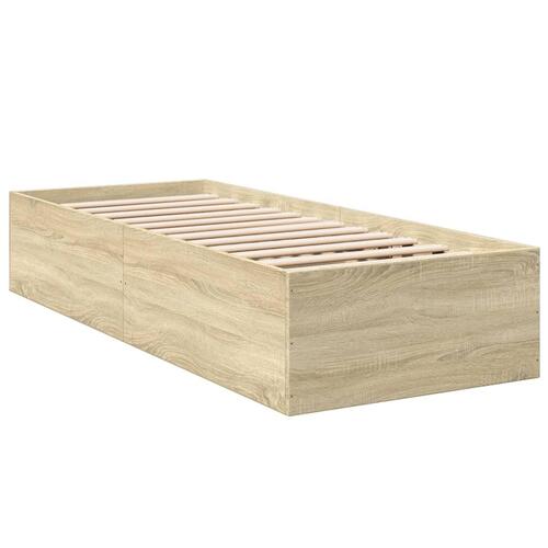 Sengeramme 90x190 cm konstrueret træ sonoma-eg
