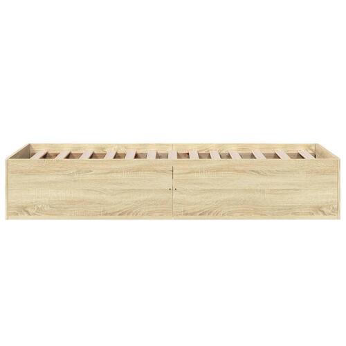 Sengeramme 90x190 cm konstrueret træ sonoma-eg