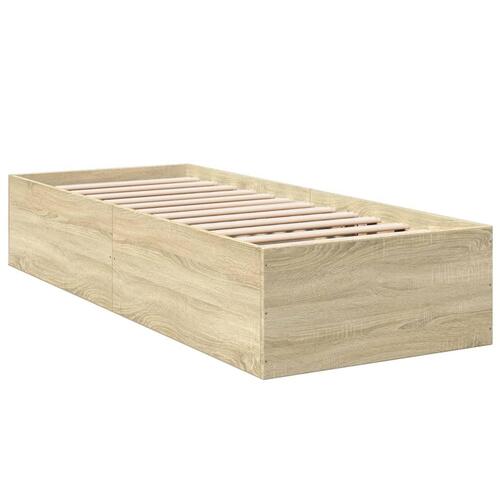 Sengeramme 90x190 cm konstrueret træ sonoma-eg