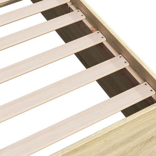 Sengeramme 90x190 cm konstrueret træ sonoma-eg