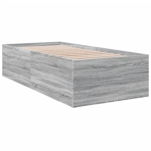 Sengeramme 90x200 cm konstrueret træ grå sonoma-eg