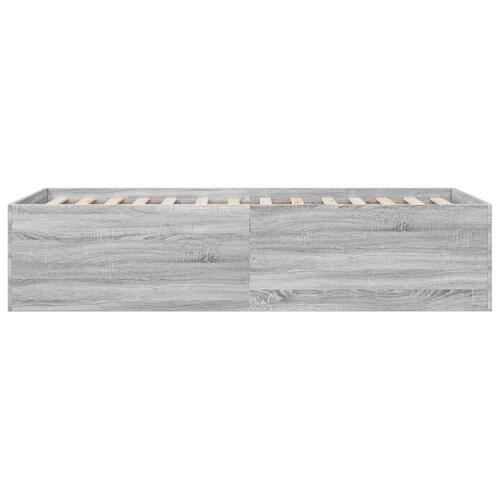 Sengeramme 90x200 cm konstrueret træ grå sonoma-eg
