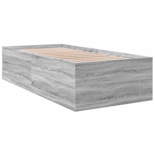 Sengeramme 90x200 cm konstrueret træ grå sonoma-eg