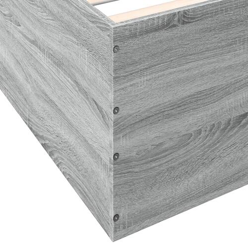 Sengeramme 90x200 cm konstrueret træ grå sonoma-eg