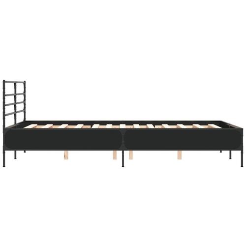 Sengestel 120x200 cm konstrueret træ og metal sort