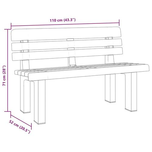Havebænk 110x52x71 cm polypropylen hvid