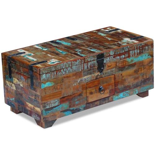 Sofabord 80x40x35 cm massivt genbrugstræ