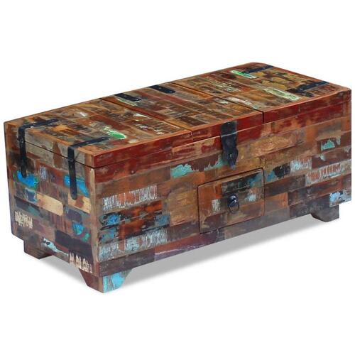 Sofabord 80x40x35 cm massivt genbrugstræ
