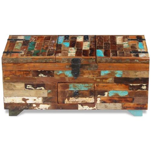 Sofabord 80x40x35 cm massivt genbrugstræ