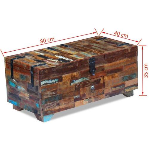 Sofabord 80x40x35 cm massivt genbrugstræ
