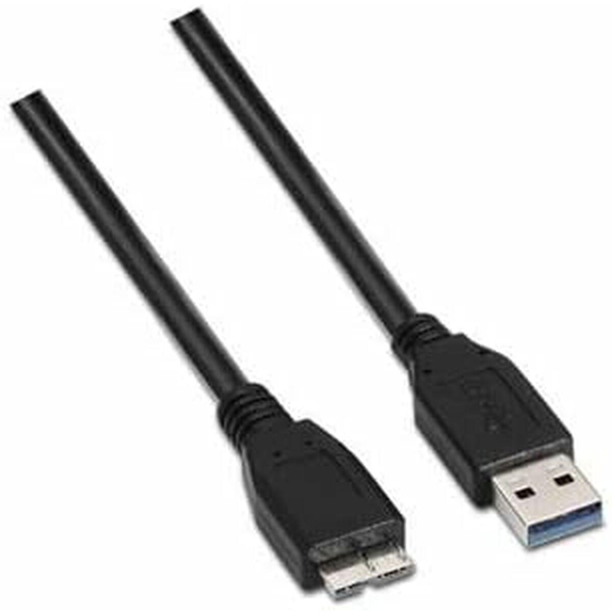 USB 3.0 A til mikro USB B-kabel NANOCABLE 10.01.1102-BK Sort 2 m