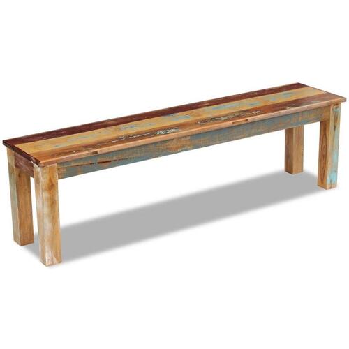 Bænk 160x35x46 cm massivt genbrugstræ