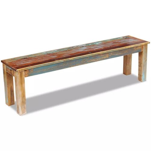 Bænk 160x35x46 cm massivt genbrugstræ