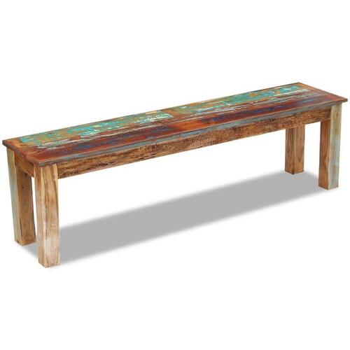 Bænk 160x35x46 cm massivt genbrugstræ