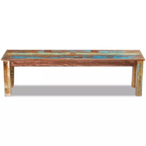 Bænk 160x35x46 cm massivt genbrugstræ