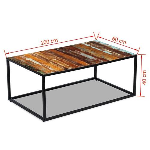 Sofabord 100x60x40 cm massivt genbrugstræ