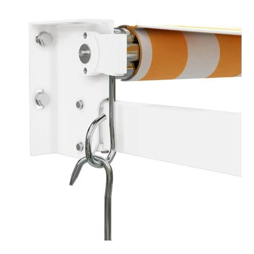 Foldemarkise manuel betjening 3x2,5 m stof aluminium gul hvid