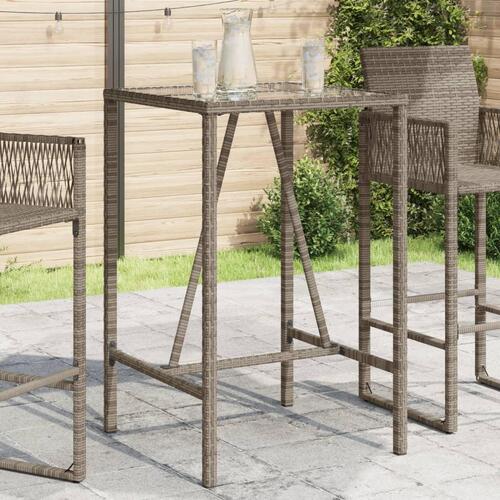 Barbord til haven 70x70x110 cm polyrattan grå