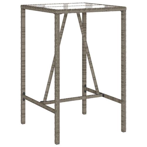 Barbord til haven 70x70x110 cm polyrattan grå