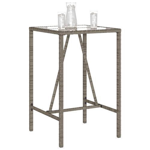 Barbord til haven 70x70x110 cm polyrattan grå