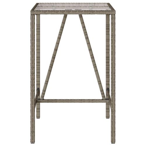 Barbord til haven 70x70x110 cm polyrattan grå