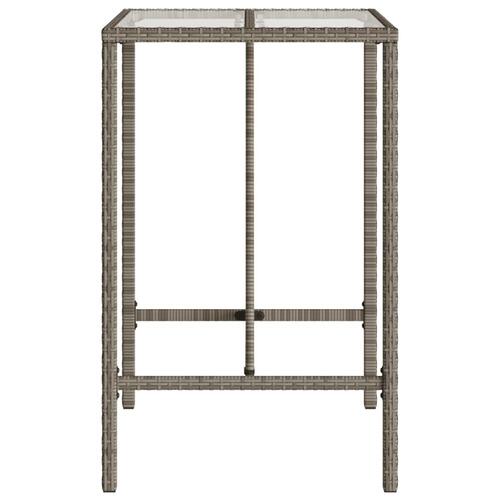 Barbord til haven 70x70x110 cm polyrattan grå