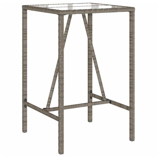 Barbord til haven 70x70x110 cm polyrattan grå