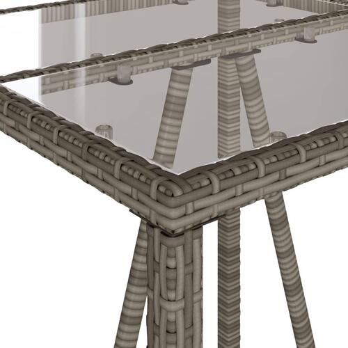 Barbord til haven 70x70x110 cm polyrattan grå