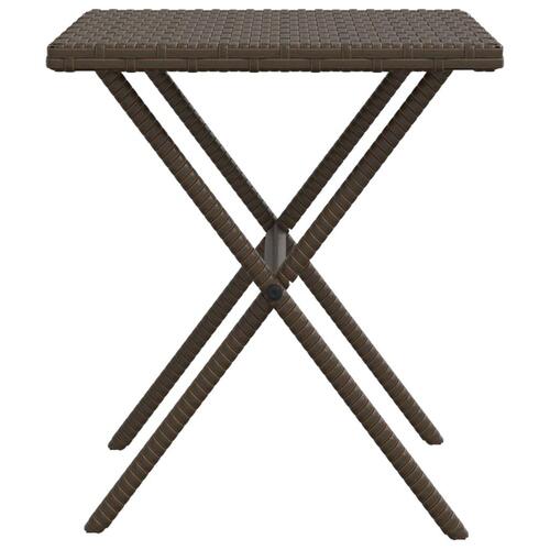 Liggestole 2 stk. med bord polyrattan brun
