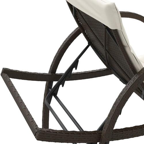 Liggestole 2 stk. med bord polyrattan brun
