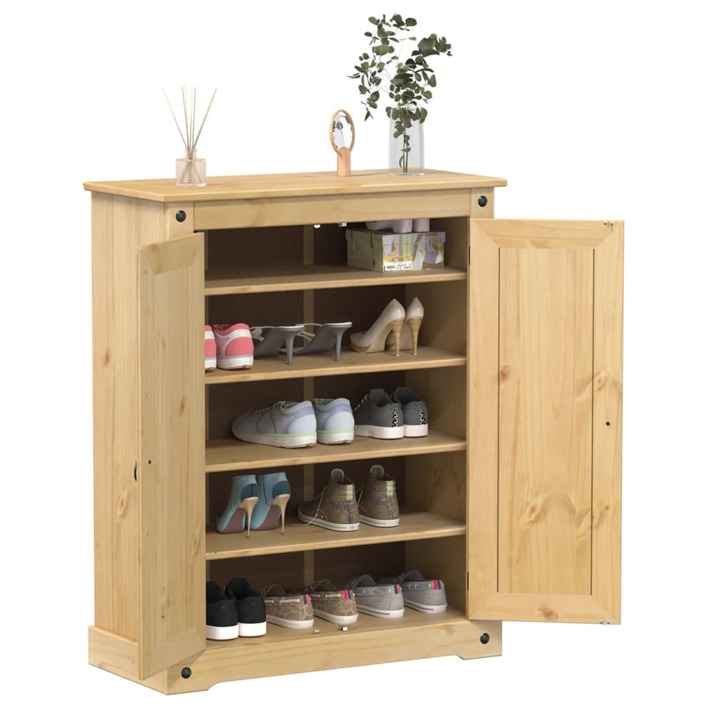 Skoskab Corona 86x38,5x108 cm massivt fyrretræ billede