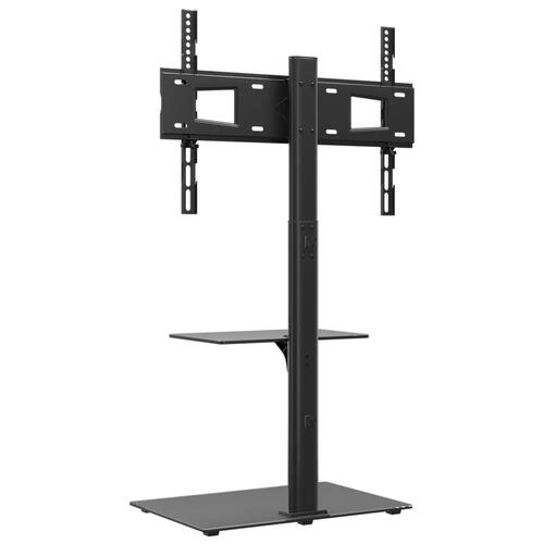 Tv-stativ til hjørne 2 hylder til 32"-65" sort