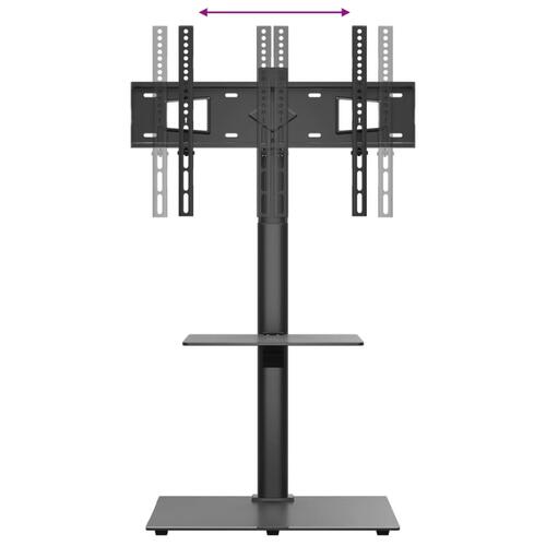 Tv-stativ til hjørne 2 hylder til 32"-65" sort