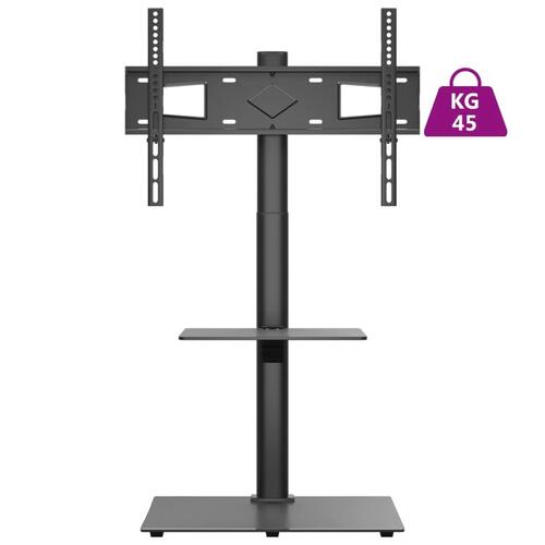 Tv-stativ til hjørne 2 hylder til 32"-65" sort