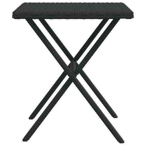 Liggestole 2 stk. med bord polyrattan sort