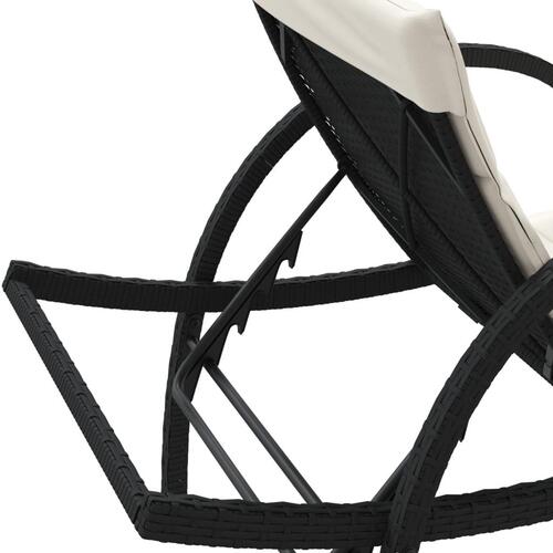 Liggestole 2 stk. med bord polyrattan sort