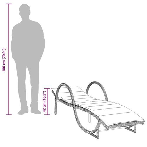 Liggestole 2 stk. med bord polyrattan lysegrå