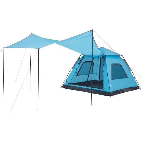 5-personers campingtelt kuppel quick-release blå