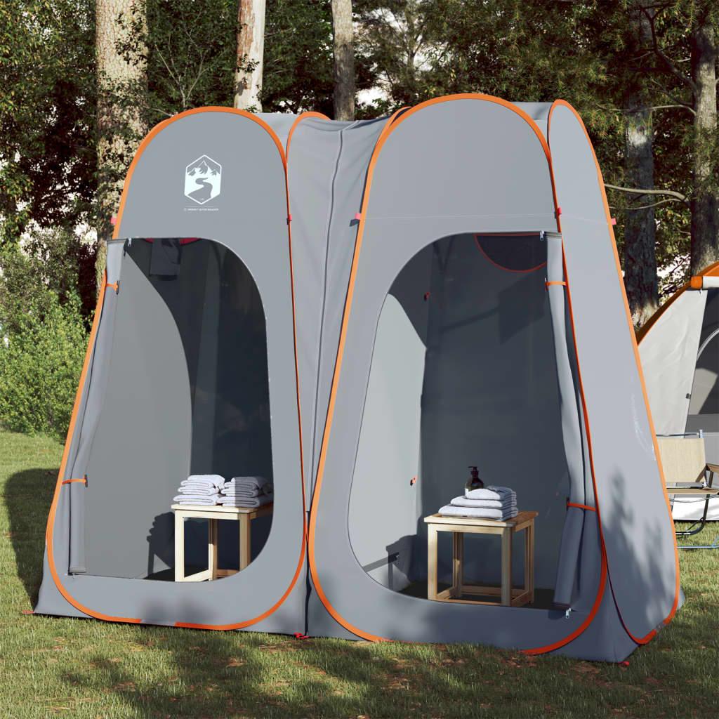 Privatlivstelt pop-up vandafvisende grå og orange